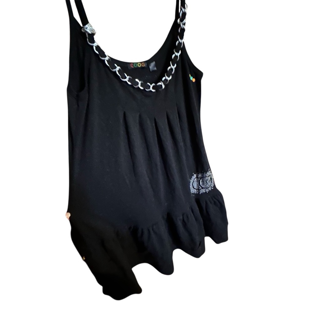 COOGI Black Midi Dress with Chain Detail